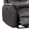Leatherette Power Recliner with Tufted Back, Brown