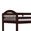 Diana Modern Wood Twin Bunk Bed, 2 Drawers, Slatted Arch Headboard, Brown