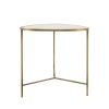 20, 18 Inch 2 Piece End Side Table Set, Wood Top, Gold Metal Frame, White