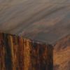 32 Inch Rustic Coffee Table, Teak Wood Plinth Base, Grain Details, Brown