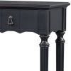 Tyra 63 Inch Console Sideboard Table, Grooved 4 Drawers, Turned Legs, Black