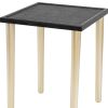 17, 19, 21 Inch Set of 3 Nesting Accent Tables, Pine Wood, Black and Gold