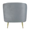 Enzo 31 Inch Retro Accent Chair, Channel Tufted, Bucket Style Back, Gray