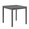 Dana 5 Piece Counter Height Table Set, Deep Tufted Stools, Smooth Gray