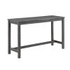 Elva 4 Piece Counter Height Table Set, Deep Tufted Stools, Smooth Gray
