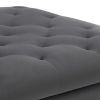 Aki 44 Inch Modern Wood Ottoman, Deep Button Tufted, Gray Velvet Fabric