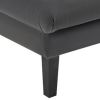 Aki 44 Inch Modern Wood Ottoman, Deep Button Tufted, Gray Velvet Fabric