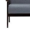 Gala 45 Inch Modern Loveseat Bench, Dark Gray Fabric, Jet Black Wood Frame