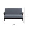 Gala 45 Inch Modern Loveseat Bench, Dark Gray Fabric, Jet Black Wood Frame