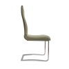 Sira 17 Inch Contemporary Dining Chair with Steel Base, Beige Faux Leather
