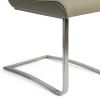 Sira 17 Inch Contemporary Dining Chair with Steel Base, Beige Faux Leather