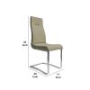 Sira 17 Inch Contemporary Dining Chair with Steel Base, Beige Faux Leather