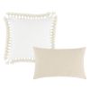 Set of 2 Decorative Throw Pillows, Seahorse and Starfish Polyester, Tassels