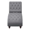 Amey 69 Inch Modern Chaise, Foam Padded, Button Tufted, Nailhead Trim, Gray