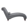 Amey 69 Inch Modern Chaise, Foam Padded, Button Tufted, Nailhead Trim, Gray