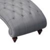 Amey 69 Inch Modern Chaise, Foam Padded, Button Tufted, Nailhead Trim, Gray