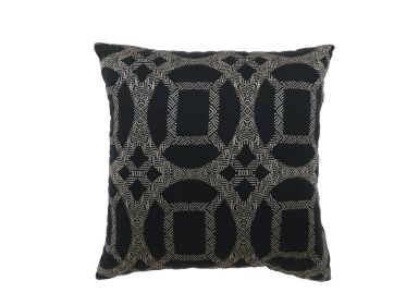 Contemporary Style Set of 2 Pillows With Intriguing Designing, Gray, Black (Color: Black, Gray)