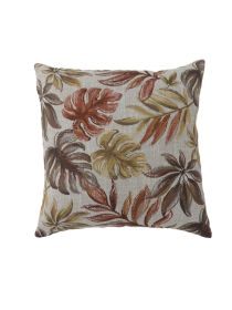 Contemporary Style Leaf Designed Set of 2 Throw Pillows, Red (Color: Red)