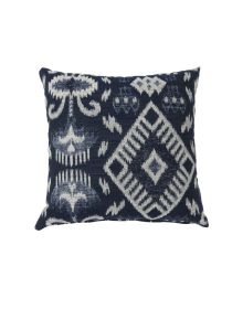 Contemporary Style Set of 2 Throw Pillows, Navy Blue (Color: Navy Blue and White)