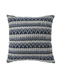 Contemporary Style Horizontally Zigzag Designed Set of 2 Throw Pillows, Navy Blue (Color: Navy Blue)