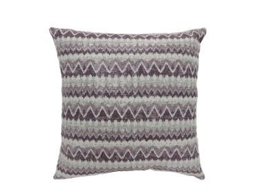Contemporary Style Horizontally Zigzag Designed Set of 2 Throw Pillows, Purple (Color: purple)