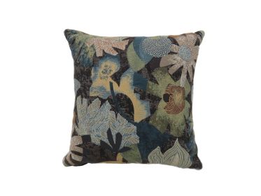 Contemporary Style Floral Designed Set of 2 Throw Pillows, Multicolor (Color: Multicolor)