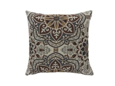 Contemporary Style Medallion Patterned Set of 2 Throw Pillow, Multicolor (Color: Multicolor)