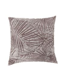 Contemporary Style Palm Leaves Designed Set of 2 Throw Pillows, Brown (Color: brown)