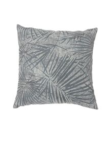 Contemporary Style Palm Leaves Designed Set of 2 Throw Pillows, Gray (Color: Gray)