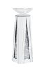 Wood and Glass Candle Holder with Faux Crystal Inserts, Clear, Set of Two, Small