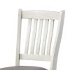 Wooden Counter Height Chair with Slatted Back, Set of 2, Antique White
