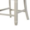 Wooden Counter Height Chair with Slatted Back, Set of 2, Antique White