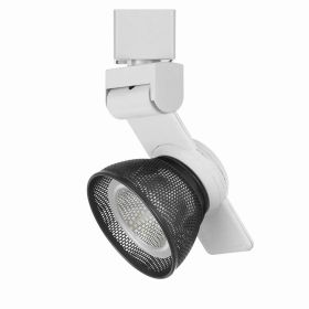 12W Integrated LED Metal Track Fixture with Mesh Head, Black and White (Color: Black, White)