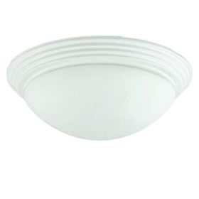 Dome Shaped Glass Ceiling Lamp with Hardwired Switch, White and Clear (Color: Clear, White)