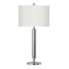 Metal Table Lamp with Tubular Support and Push Through Switch, Silver