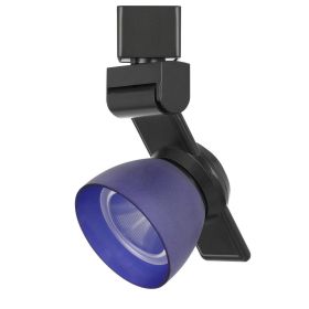 12W Integrated Metal and Polycarbonate LED Track Fixture, Black and Blue (Color: Black, Blue)