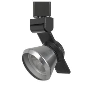 12W Integrated LED Metal Track Fixture with Cone Head, Black and Silver (Color: Black, Silver)