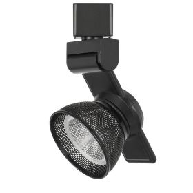 12W Integrated LED Metal Track Fixture with Mesh Head, Black (Color: black)