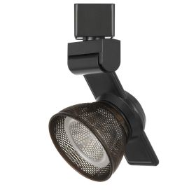 12W Integrated LED Metal Track Fixture with Mesh Head, Black and Bronze (Color: Black, Bronze)