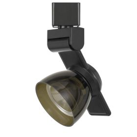 12W Integrated LED Track Fixture with Polycarbonate Head, Black (Color: black)