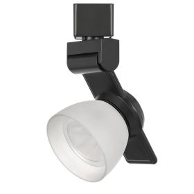 12W Integrated LED Track Fixture with Polycarbonate Head, Black and White (Color: Black, White)