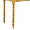 Roger 42 Inch Wood Console Side Desk, 2 Drawer, Spindle Legs, Yellow