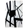Cid 59 Inch Modern Wall Art, Oil Painted, Abstract, Black, White