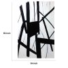 Cid 59 Inch Modern Wall Art, Oil Painted, Abstract, Black, White