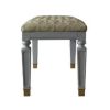 Hex 55 Inch Modern Bench, Upholstered Cushioned Seat, Wood, Beige, Gray