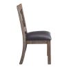 Eli 20 Inch Parson Style Dining Chair, Vegan Leather, Set of 2, Tan Brown
