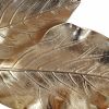 16 Inch Artisanal Dual Leaf Decorative Platter, Lightweight Aluminum, Gold