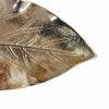 16 Inch Artisanal Dual Leaf Decorative Platter, Lightweight Aluminum, Gold