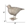 8 Inch Seagull Figurine Sculpture, Cement Table Statue, Weathered White