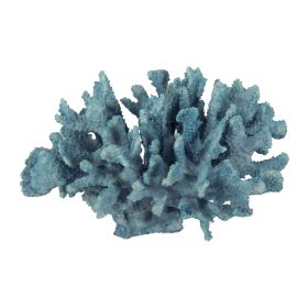 Pax 10 Inch Faux Coral Accent Tabletop Decor, Powder Blue Polyresin (Color: Blue)